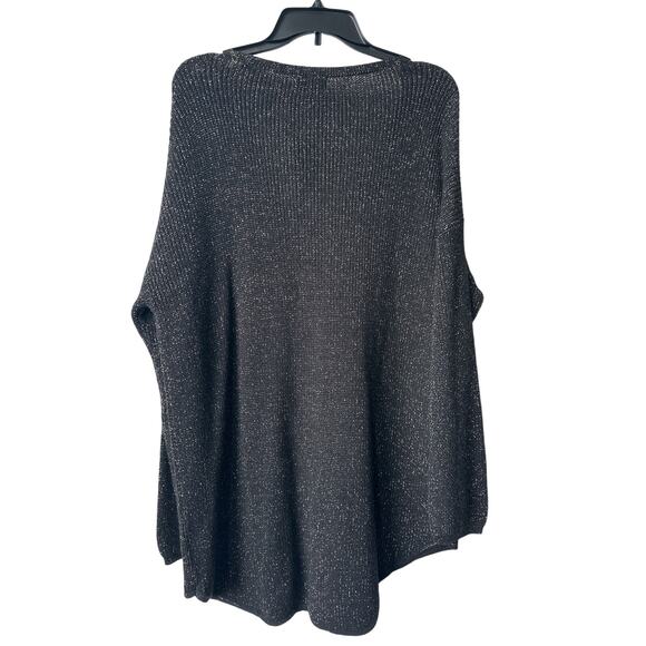 A.n.a Black Gold Lurex Sweater Top V Neck Long Sleeves Women’s Plus Size 2X - Picture 4 of 9